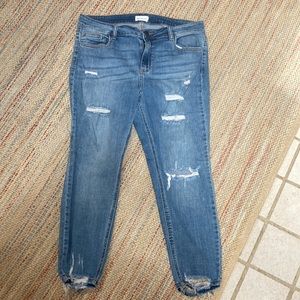 Ms Cello distressed jeans. Holes in front and back